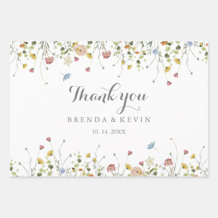 Feuille De Papier Cadeau Mariage coloré Dainty Fleurs sauvages