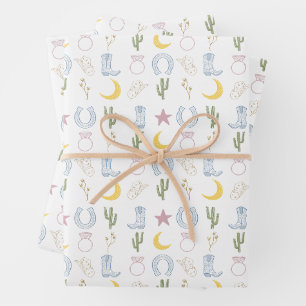 Feuille De Papier Cadeau Mariée 'Em Cowgirl Mariage du sud-ouest