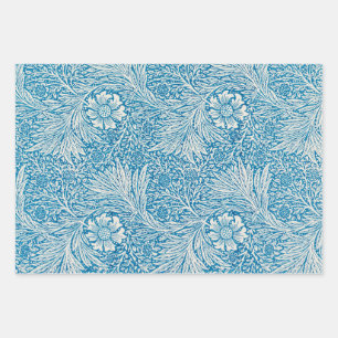 Feuille De Papier Cadeau Marigold Blue White Motif de William Morris