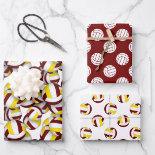 Feuille De Papier Cadeau Maroon or sports coordination couleurs volley-ball