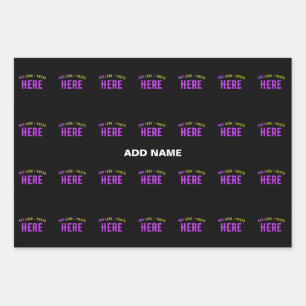 FEUILLE DE PAPIER CADEAU MARQUE PERSONNALISABLE NOIRE VERIFIEE DE STYLE MOD