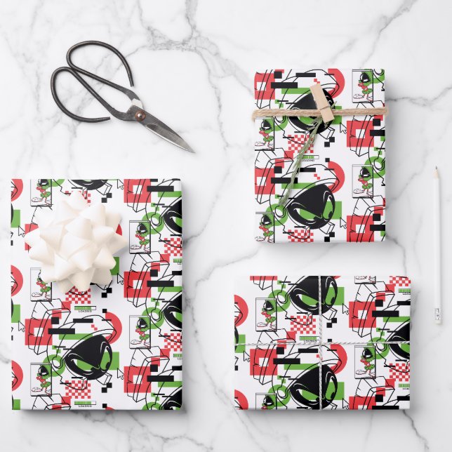 Feuille De Papier Cadeau MARVIN THE MARTIAN™ Glitch (Recto)