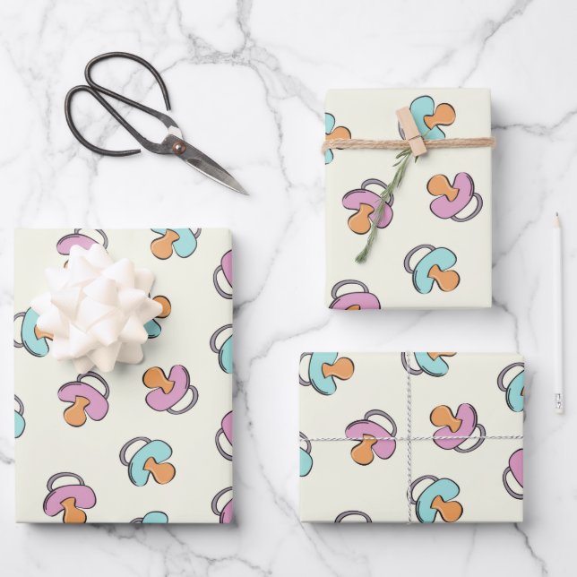 Feuille De Papier Cadeau Masque de visage révélateur de l'Baby shower de be (Recto)