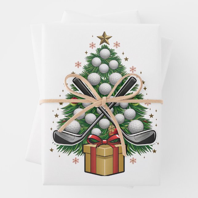 Feuille De Papier Cadeau Matériel de golf Christmas Tree Golf (En situation)