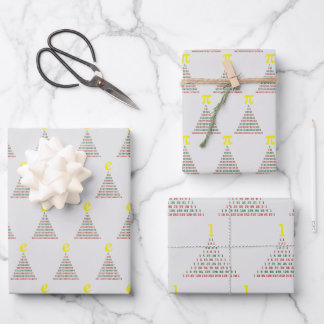 Feuille De Papier Cadeau Mathématiques arbres de Noël