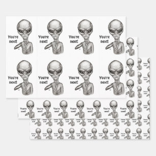 Feuille De Papier Cadeau Mauvais Alien, Tu es le prochain !