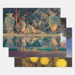Feuille De Papier Cadeau Maxfield Parrish Le Jardin d'Allah 1918 Beaux-Arts