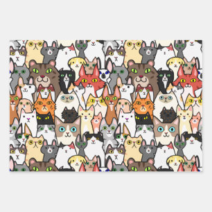 Feuille De Papier Cadeau Meilleurs amis Animaux de compagnie Chats et Chien