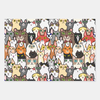 Feuille De Papier Cadeau Meilleurs amis Animaux de compagnie Chats et Chien