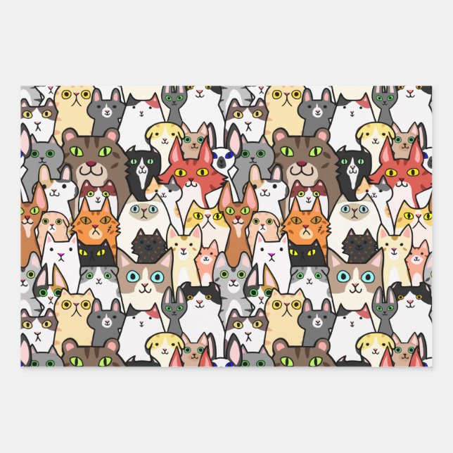 Feuille De Papier Cadeau Meilleurs amis Animaux de compagnie Chats et Chien (Devant 3)