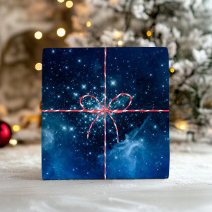 Feuille De Papier Cadeau Mélange Céleste Ombre Bleu Étoiles Étincelantes