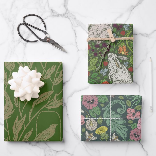 Feuille De Papier Cadeau Mélange de jardin anglais (Recto)