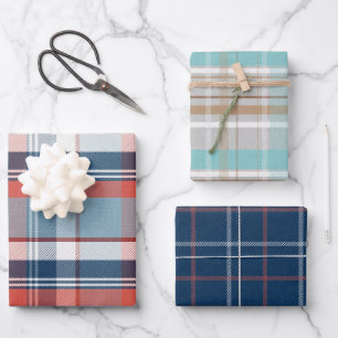 Feuille De Papier Cadeau Mélange Masculine Tartan Plaid