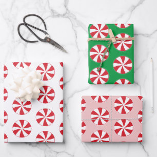 Feuille De Papier Cadeau Menthe de Noël