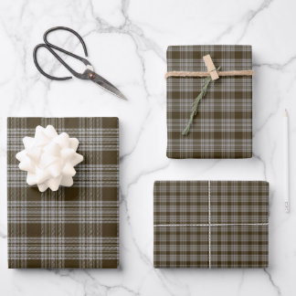 Feuille De Papier Cadeau Menzies Brown Tartan Scottish Plaid