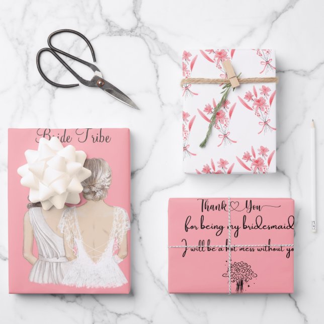 Feuille De Papier Cadeau Merci Élégant Pour Être Ma Femme D'Accueil Rose (Recto)