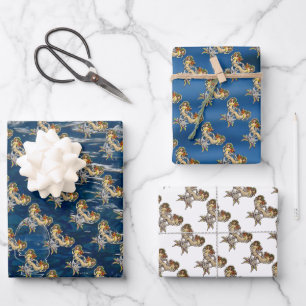 Feuille De Papier Cadeau Mermaids - Design nautique pour les amoureux des o
