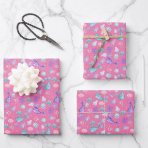Feuille De Papier Cadeau Mermaids rêve sur Flamant rose rose