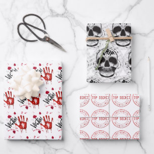 Feuille De Papier Cadeau Meurtre mystère crime ventilateur froid coque enve