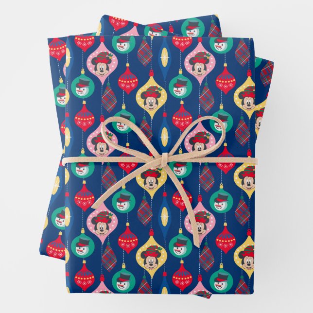 Feuille De Papier Cadeau Mickey & Friends | Motif de l'ornement de Noël (En situation)