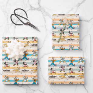 Feuille De Papier Cadeau Mickey & Friends Retro Stars and Stripes Graphique
