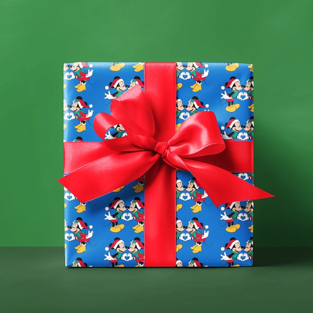 Feuille De Papier Cadeau Mickey & Minnie | Christmas Love (Wrapped gift)