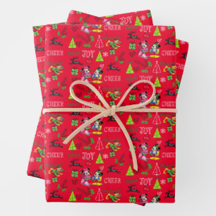 Feuille De Papier Cadeau Mickey & Minnie Patinage sur glace