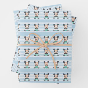 Feuille De Papier Cadeau Mickey Mouse   Baby Mickey - Ajouter Votre Nom