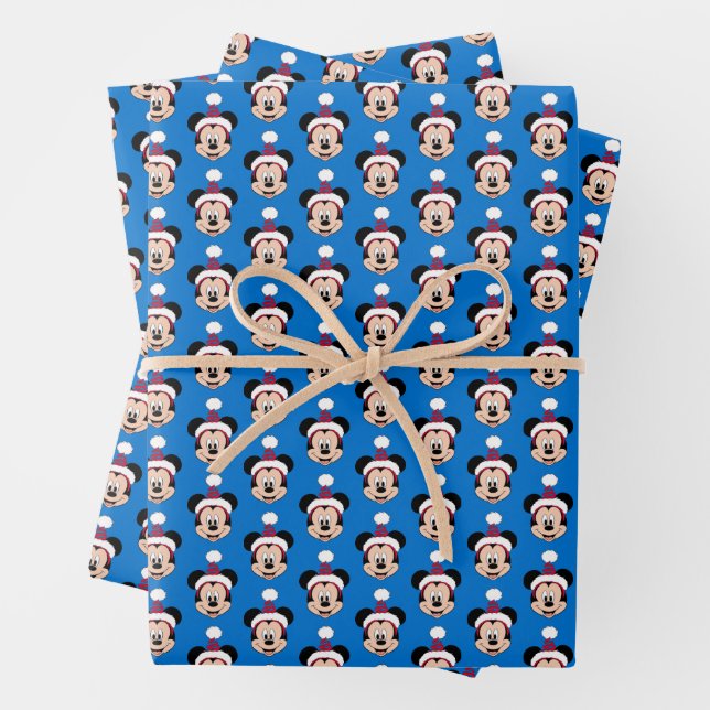 Feuille De Papier Cadeau Mickey Mouse | Casquette de Noël mignon (En situation)