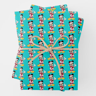 Feuille De Papier Cadeau Mickey Mouse   Équipement du Père Noël