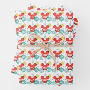 Feuille De Papier Cadeau Mickey Mouse   Ho Ho Ho