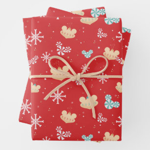 Feuille De Papier Cadeau Mickey Mouse   Motif de Noël festif