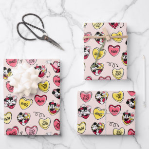 Feuille De Papier Cadeau Mickey Souris & Amis   Valentine Heart Candy