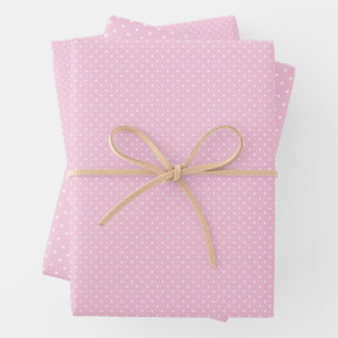Feuille De Papier Cadeau Micro pois blanc - Rose clair
