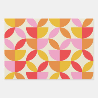Feuille De Papier Cadeau Mid Century Colorful Geometric shapes 