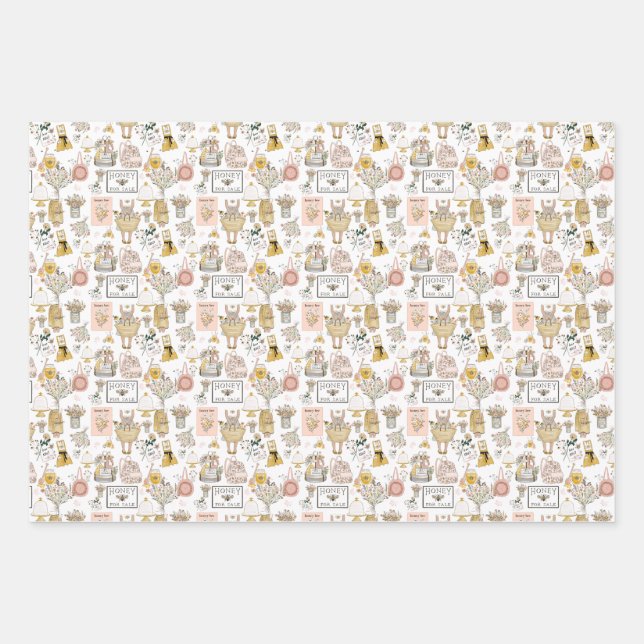 Feuille De Papier Cadeau Miel à vendre (Devant)