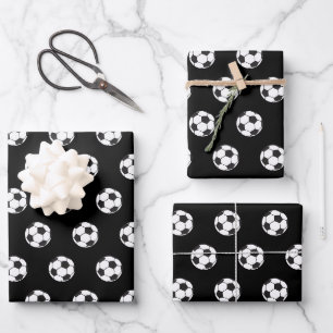 Feuille De Papier Cadeau mignon Amateurs de sport de football carrelé motif