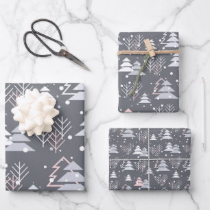 Feuille De Papier Cadeau Minimalist Modern Grey Festive Cute