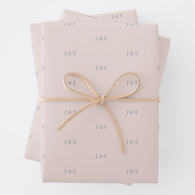 Feuille De Papier Cadeau Minimalist Wedding Wrapping Paper | Warm Blush (En situation)