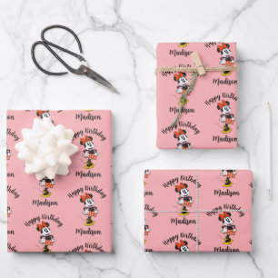 Feuille De Papier Cadeau Minnie Mouse Pose Classique les Mains sur les Hanc