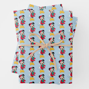 Feuille De Papier Cadeau Minnie   Tenue hivernale