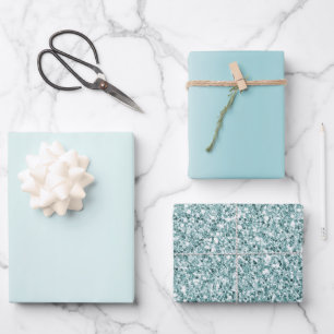 Feuille De Papier Cadeau Mint Aqua Ombre Glitz     
