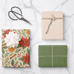 Feuille De Papier Cadeau Mistletoe botanique classique Motif d'art floral