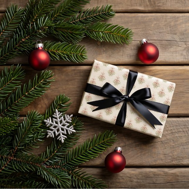 Feuille De Papier Cadeau Mistletoe, Christmas cookies  (Créateur téléchargé)