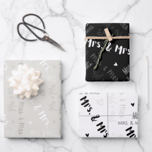 Feuille De Papier Cadeau Mme & Mme Mariage