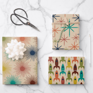 Feuille De Papier Cadeau Mod Suns Suns Suns Stars Rocks