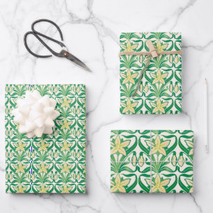 Feuille De Papier Cadeau Modèle floral Art Nouveau vintage
