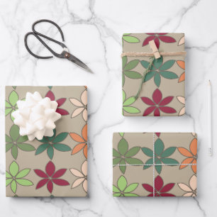 Feuille De Papier Cadeau Modèle floral coloré