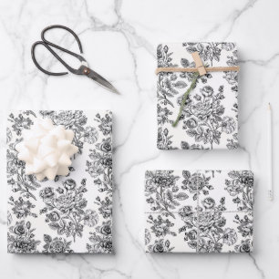 Feuille De Papier Cadeau Modèle Floral Rose vintage