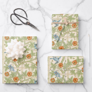 Feuille De Papier Cadeau Modèle sans couture de treillis de William Morris 
